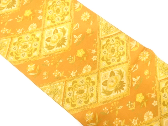 JAPANESE KIMONO / ANTIQUE FUKURO OBI / SILK / WOVEN FLORAL SARASA